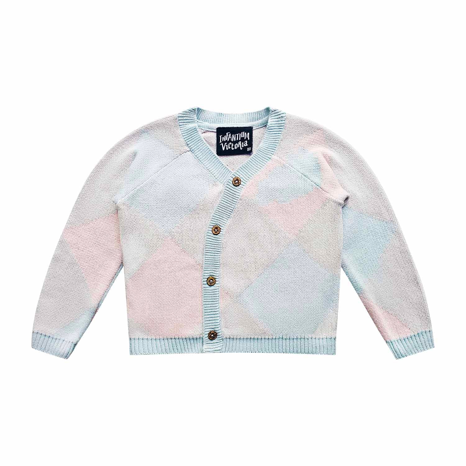 100% Organic Cotton Cardigan in Baby Blue and Pink GOTS