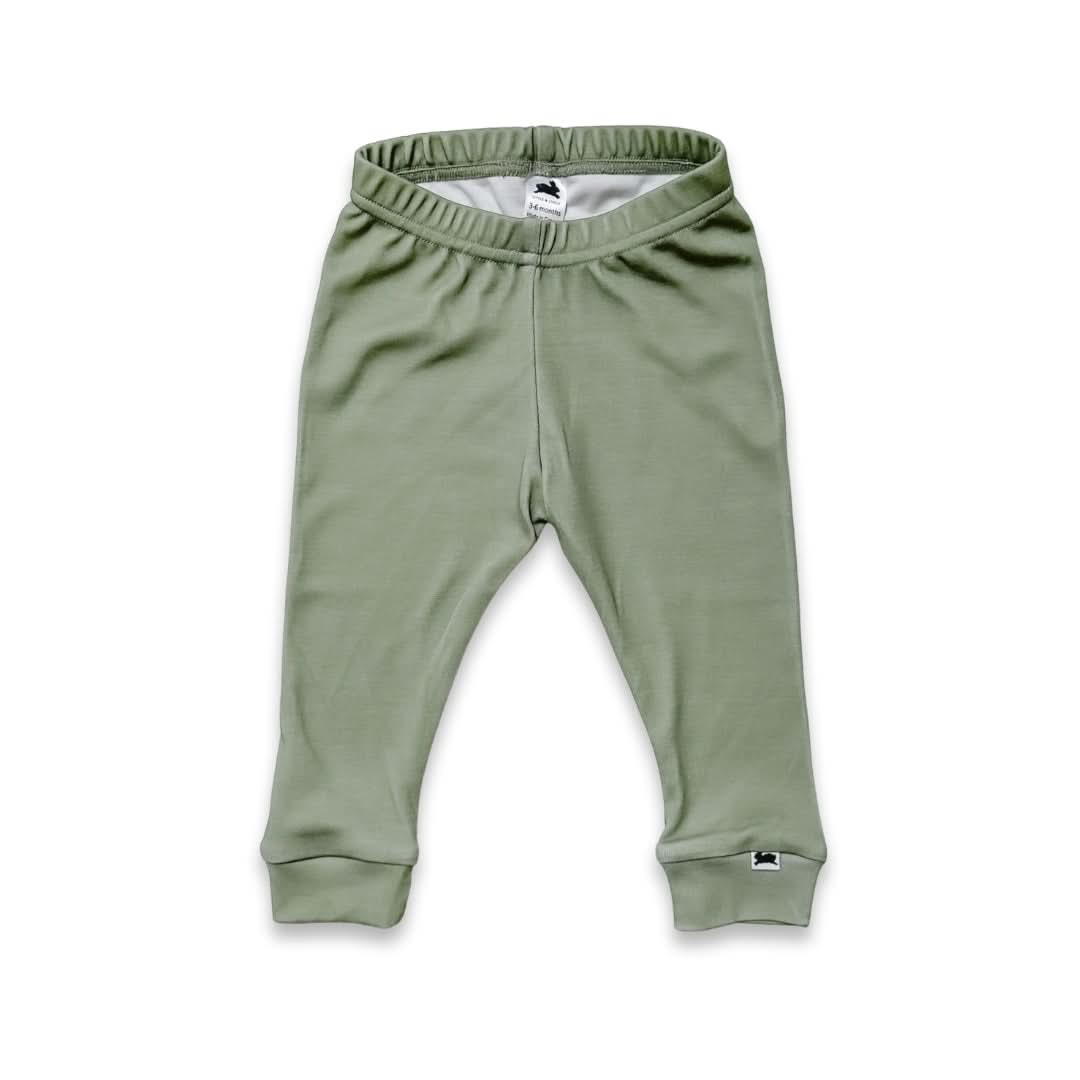 Baby Bamboo Leggings-Olive