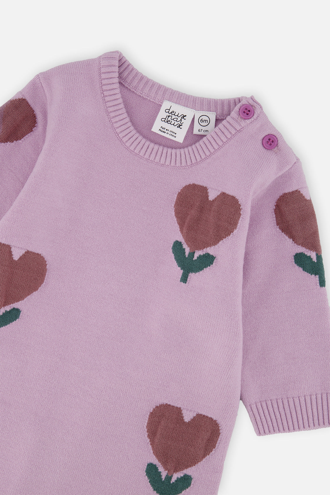 Knitted Intarsia Romper Lilac