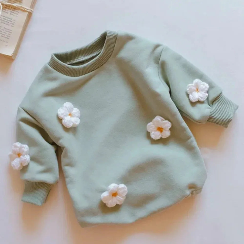 Floral Appliqué Cotton Romper