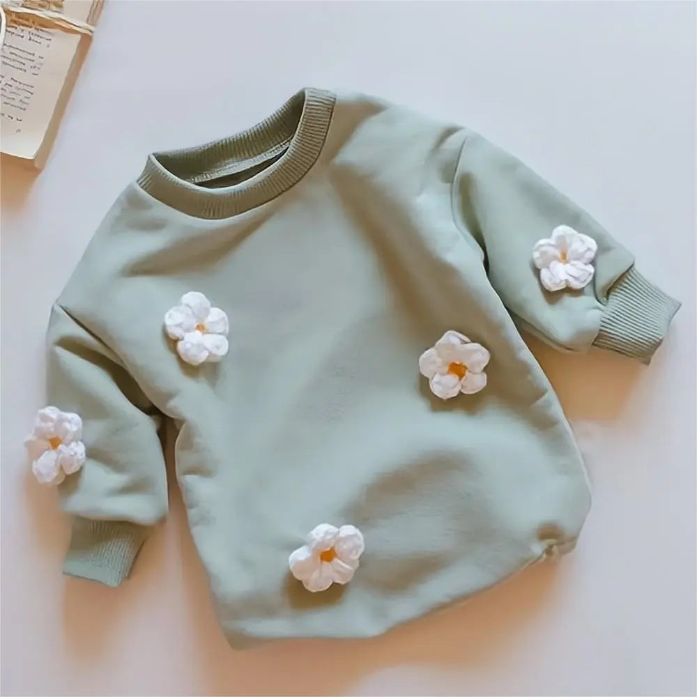 Floral Appliqué Cotton Romper