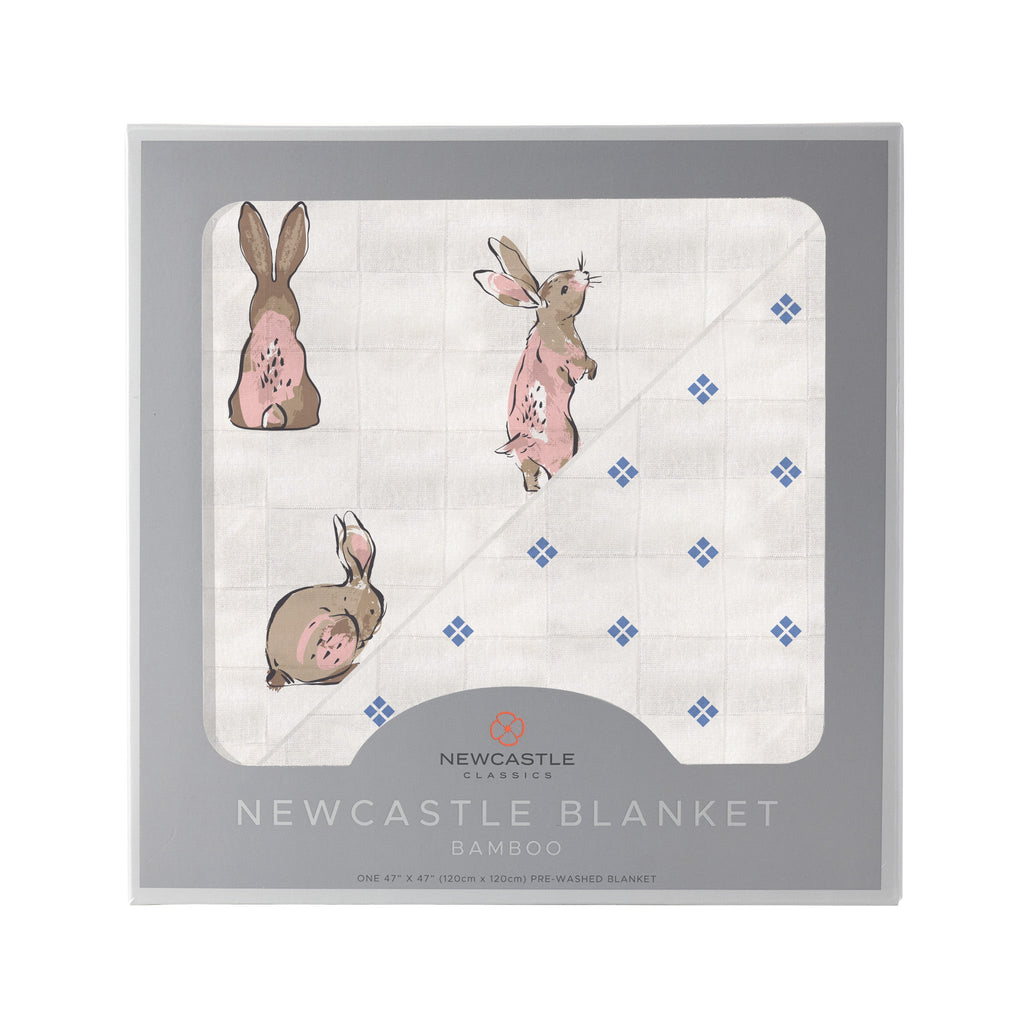 Powder Pink BunnyBamboo Blanket