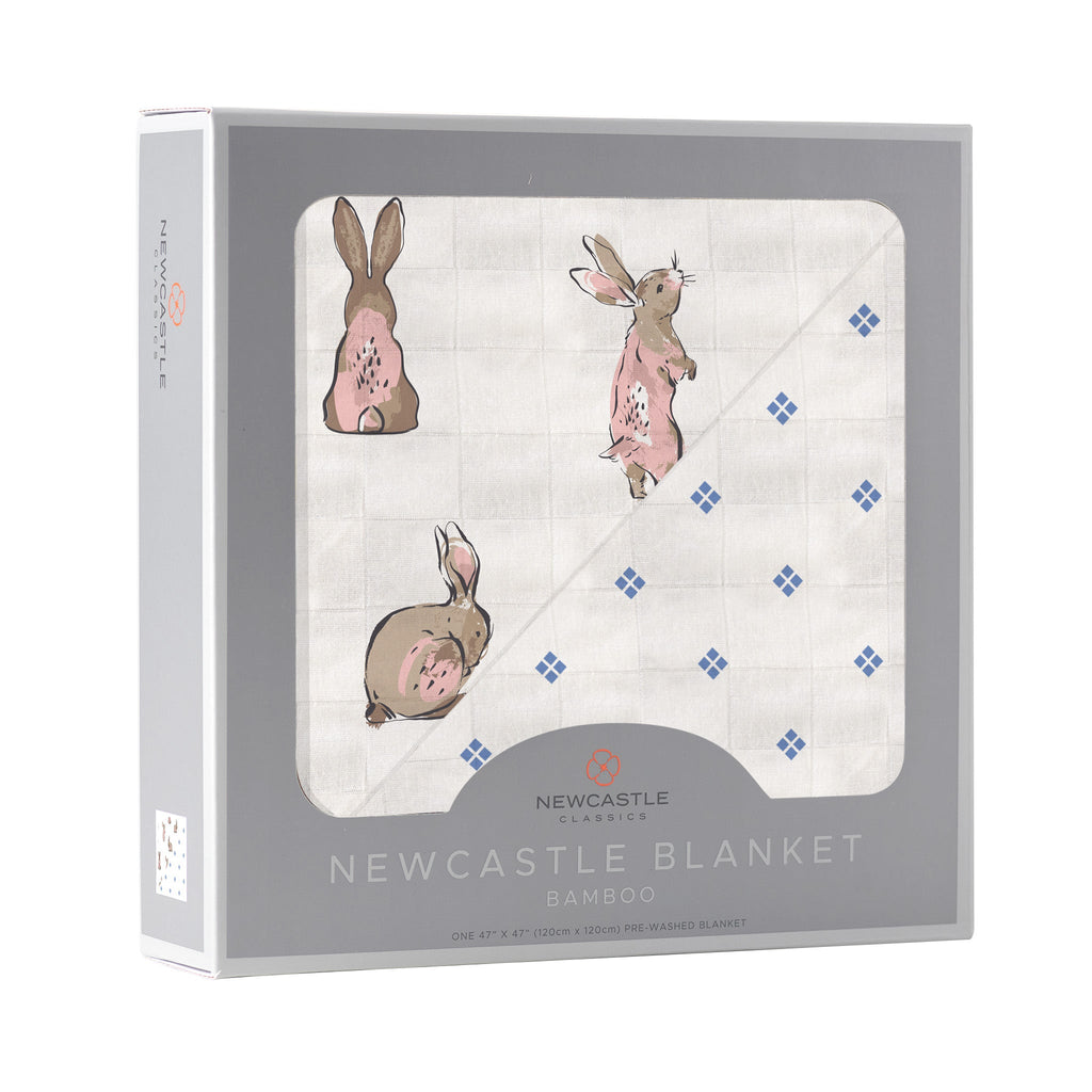 Powder Pink BunnyBamboo Blanket